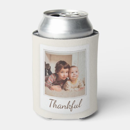 Polaroid Style Foto - Dankbaar & Gezegend Blikjeskoeler (Blikje Voorkant)