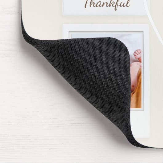 Polaroid Style Photo Mousepad – Dankbaar & Gezegen Muismat (Hoek)