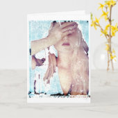 Polaroid Transfer Meisje Wenskaart Blank Binnen Kaart (Gele Bloem)