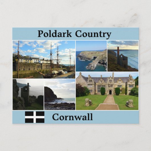 Poldark Country Cornwall Fotocollage Briefkaart (Voorkant)