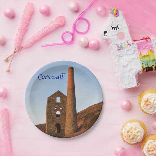 Poldark Country Mine Ruins Cornwall England Papieren Bordje (Feest)