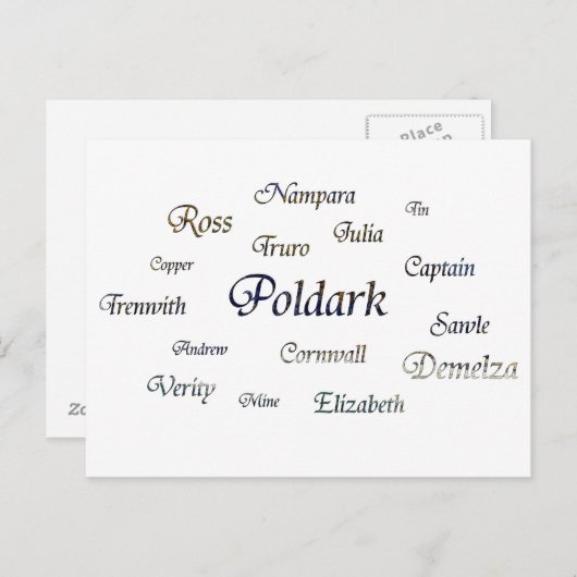 Poldark Names Briefkaart (Voorkant / Achterkant)