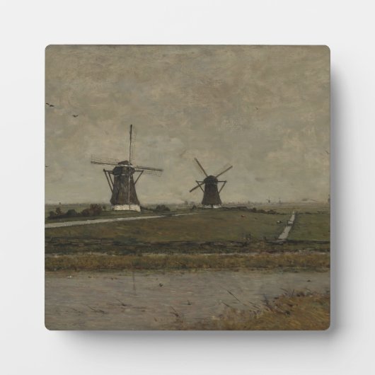 Polder met molens in de buurt van Overschie Fotoplaat (Voorkant)