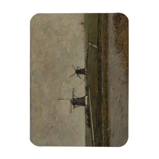 Polder met molens in de buurt van Overschie Magneet (Verticaal)