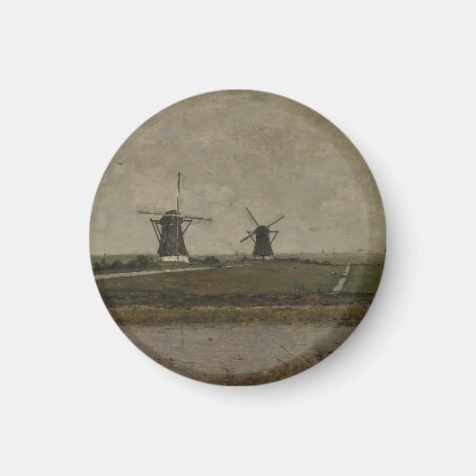 Polder met molens in de buurt van Overschie Magneet (Voorkant)