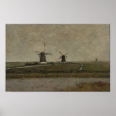 Polder met molens in de buurt van Overschie Poster (Voorkant)