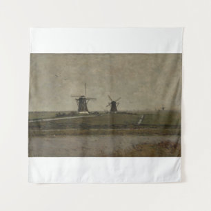 Polder met molens in de buurt van Overschie Wandkleed