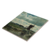 Polderlandschap met windmolen, Willem Roelofs Tegeltje (Zijkant)