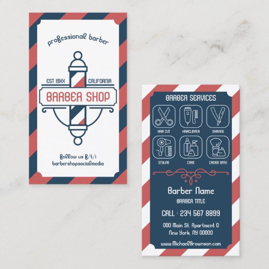 Pole  Barber Shop Visitekaartje (Voorkant / Achterkant)