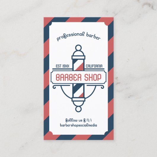Pole  Barber Shop Visitekaartje (Voorkant)