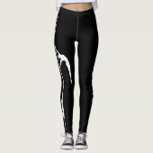 Pole Dance Black & White-Leggings met Silhouette Leggings (Voorkant)