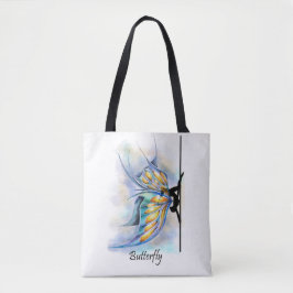 Pole Dance Butterfly Pose with Butterfly Wings Bag Tote Bag