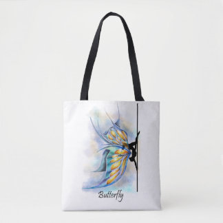Pole Dance Butterfly Pose with Butterfly Wings Bag Tote Bag