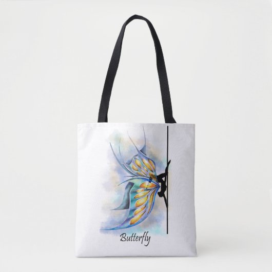 Pole Dance Butterfly Pose with Butterfly Wings Bag Tote Bag (Voorkant)