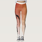 Pole Dance en Fitness Red en Oranje Leggings (Voorkant)