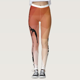 Pole Dance en Fitness Red en Oranje Leggings