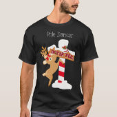 Pole Dancer Funny Christmas Reindeer T-shirt (Voorkant)