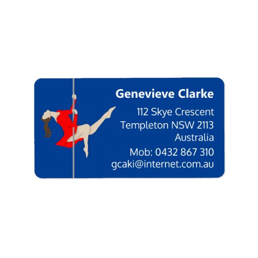 Pole Fitness Etiket (Voorkant)