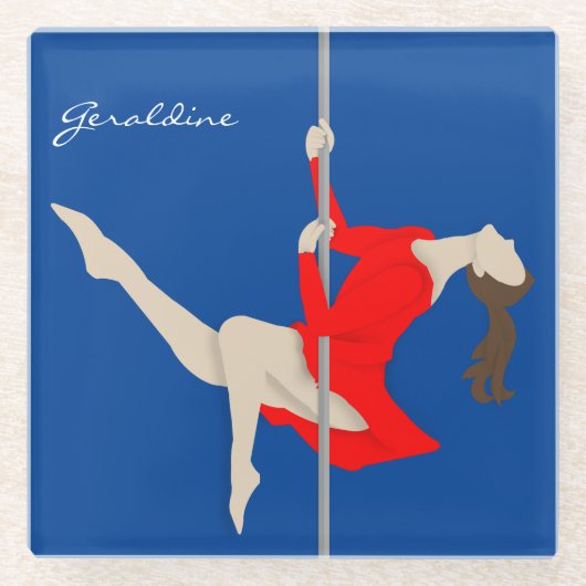 Pole Fitness Glazen Onderzetter (Voorkant)