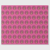 Pole Fitness Mandala Bloem Zwart Roze Cadeaupapier (Vlak)