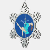 Pole Fitness Tin Sneeuwvlok Ornament (Rechts)