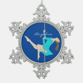 Pole Fitness Tin Sneeuwvlok Ornament (Voorkant)