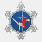 Pole Fitness Tin Sneeuwvlok Ornament (Voorkant)