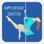 Pole Fitness Vierkante Sticker (Voorkant)