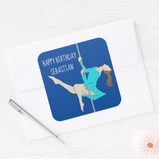 Pole Fitness Vierkante Sticker (Envelop)
