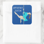 Pole Fitness Vierkante Sticker (Tas)