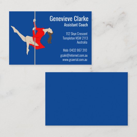 Pole Fitness Visitekaartje (Voorkant / Achterkant)