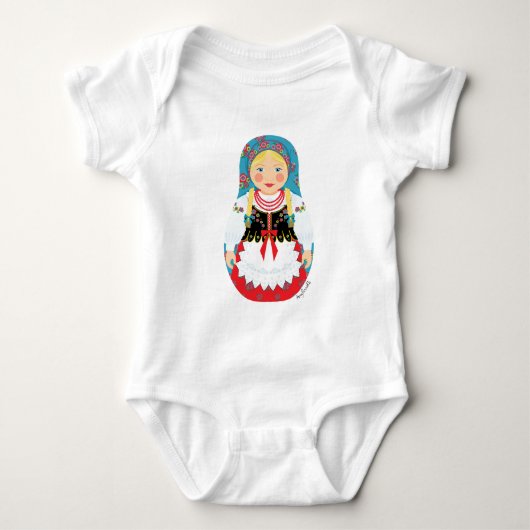 Pole Matryoshka Baby Bodysuit (Voorkant)