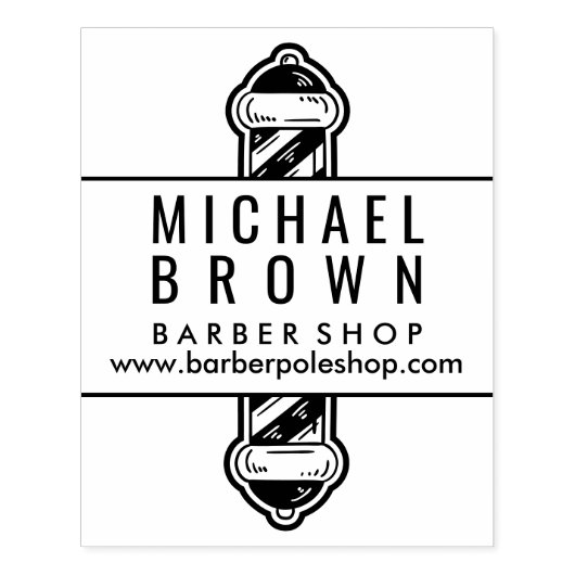 Pole Modern Simple Elegant Barber Rubberstempel (Afrduk)