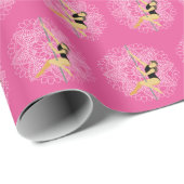 Pole Sport Dance Fitness Bloem Mandala Wit Roze Cadeaupapier (Rol Hoek)