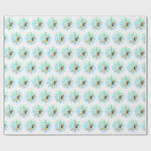 Pole Sport Fitness Mandala Bloem Groen Blauw Wit Cadeaupapier (Vlak)