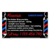 Pole Supply Black Red Navy Barber Magnetisch Visitekaartje (Voorkant)