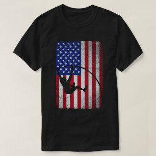 Pole Vault Amerikaanse vlag 4th of juli Jump Sport T-shirt