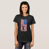 Pole Vault Athlete USA Flag Vaulter Pole Jumping T-shirt (Voorkant volledig)