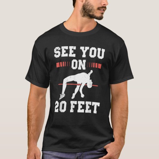 Pole Vault Athlete voor Pole Jumper Vaultier T-shirt (Voorkant)