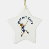 Pole Vault - blauw (licht) Keramisch Ornament (Rechts)