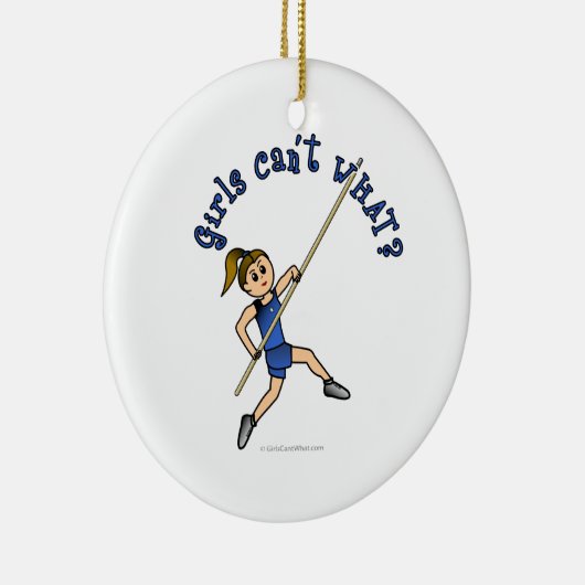 Pole Vault - blauw (licht) Keramisch Ornament (Rechts)