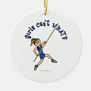 Pole Vault - blauw (licht) Keramisch Ornament