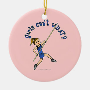 Pole Vault - blauw (licht) Keramisch Ornament