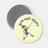 Pole Vault - blauw (licht) Magneet (Voorkant / Achterkant)