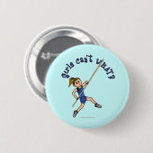 Pole Vault - blauw (licht) Ronde Button 5,7 Cm (Voorkant /achterkant)