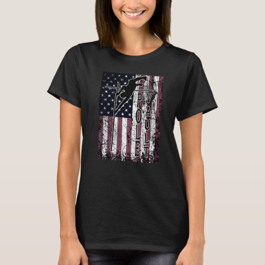 Pole Vault Clearing the Bar Independence Day T-shirt (Voorkant)