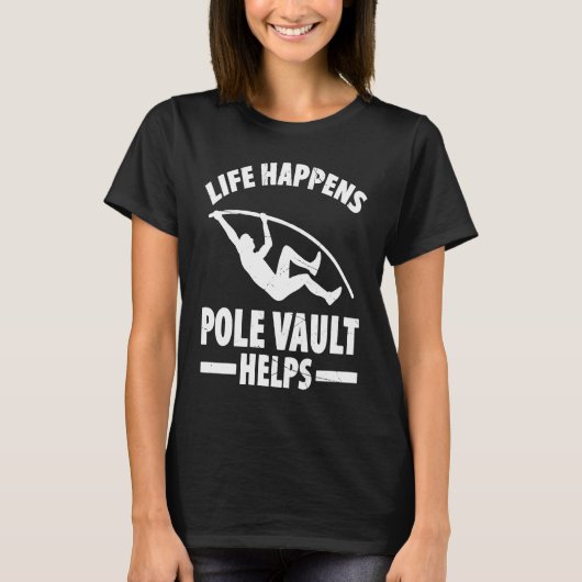 Pole Vault For Athletics Bar High Jumper Track And T-shirt (Voorkant)