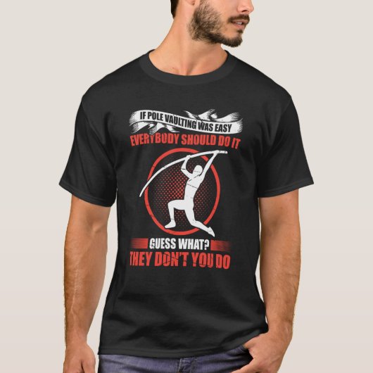 Pole Vault For Athletics Bar High Jumper Track And T-shirt (Voorkant)