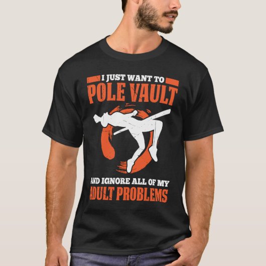 Pole Vault For Athletics Bar High Jumper Track And T-shirt (Voorkant)