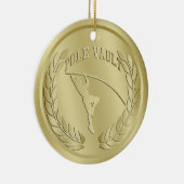 Pole Vault Gold Toned Medal Ornament (Rechts)